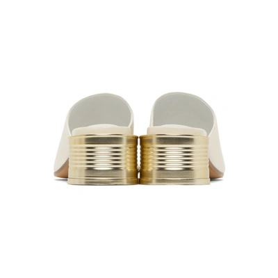 Shop Mm6 Maison Margiela White Can Heel Open Toe Sandals In T1003 White