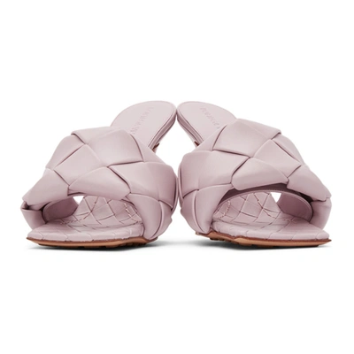 Shop Bottega Veneta Pink Intrecciato 'the Lido' Heeled Sandals In 6955 Magnolia