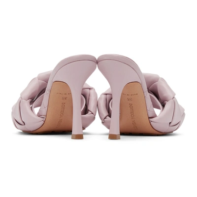 Shop Bottega Veneta Pink Intrecciato 'the Lido' Heeled Sandals In 6955 Magnolia