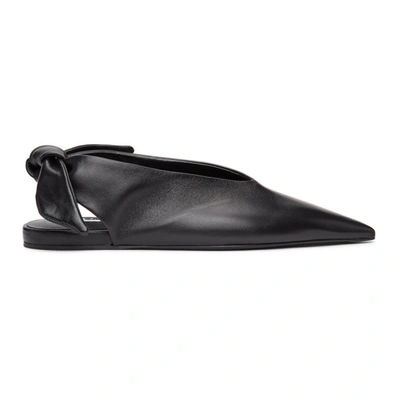 Shop Jil Sander Black Knot Ballerina Flats In 001 Black