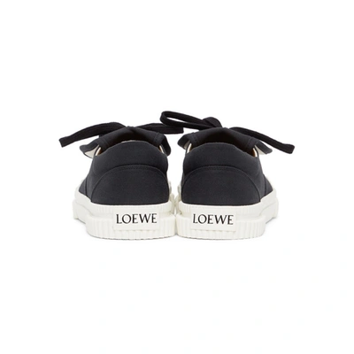 Shop Loewe Black Anagram Flap Sneakers In 1100 Black