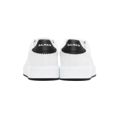 BALMAIN 白色 AND 黑色 B-COURT 穿孔运动鞋