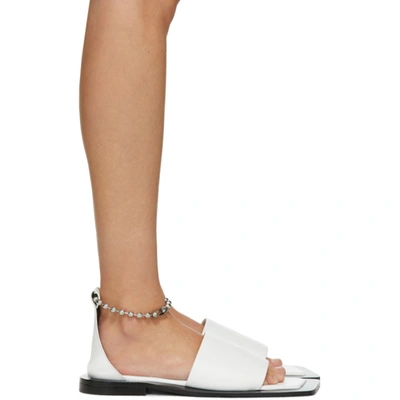 Shop Flat Apartment White Chain Strap Sandals