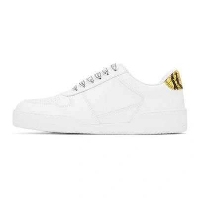 Shop Versace White Ilus Sneakers In Dbn9 White