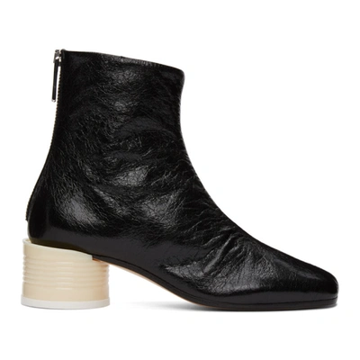Shop Mm6 Maison Margiela Black Circle Heel Boots In T8013 Black