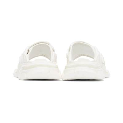 Shop Balenciaga White Track Slide Sandals In 9000 White