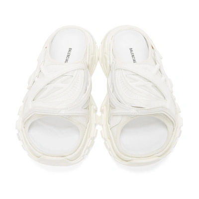Shop Balenciaga White Track Slide Sandals In 9000 White