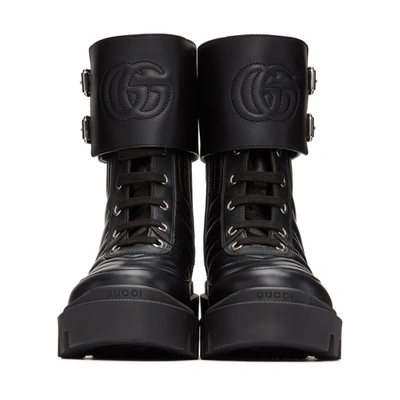 Shop Gucci Black Interlocking G Ankle Boots In 1000 Black/