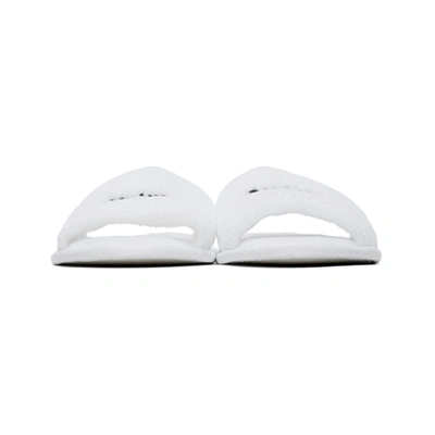 Shop Palm Angels White And Black Logo Slides