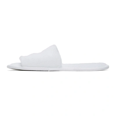 Shop Palm Angels White And Black Logo Slides