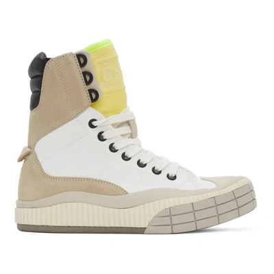 Shop Chloé White Clint High-top Sneakers In 111 White