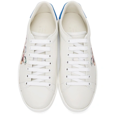 Shop Gucci White Disney Edition Donald Duck Ace Sneakers In 9062 White