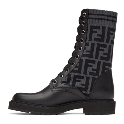 Shop Fendi Black 'forever ' Rockoko Boots In F1d01 Charc