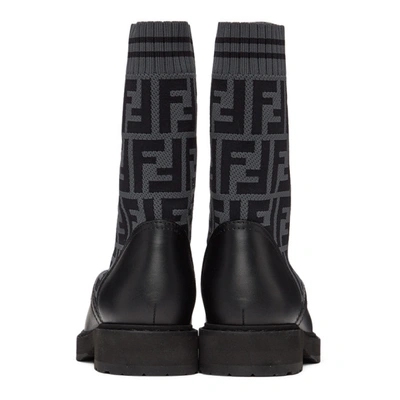 Shop Fendi Black 'forever ' Rockoko Boots In F1d01 Charc