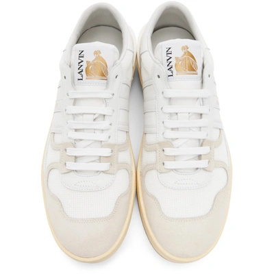 Shop Lanvin White Leather Clay Low Sneakers In 00 White