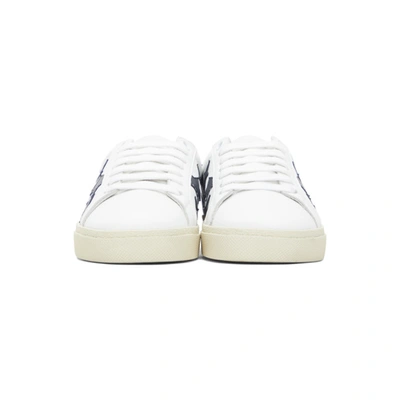 Shop Saint Laurent White & Black Star Court Classic Sneakers In 9079 Wht/na