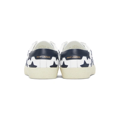 Shop Saint Laurent White & Black Star Court Classic Sneakers In 9079 Wht/na