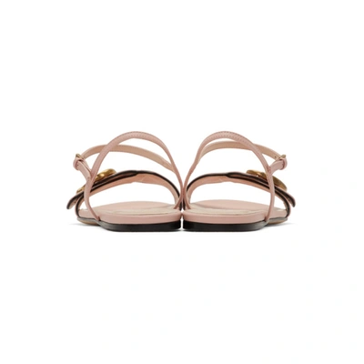 Shop Gucci Pink Leather Gg Sandals In 5909 Pink