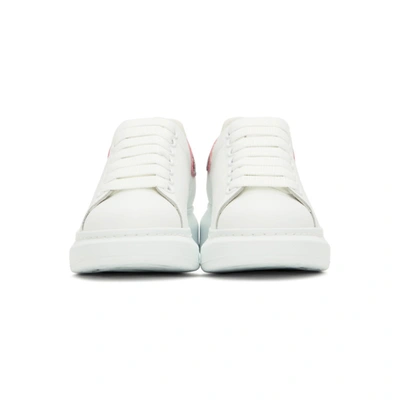 Shop Alexander Mcqueen White & Pink Snake Oversized Sneakers In 9558 Pink