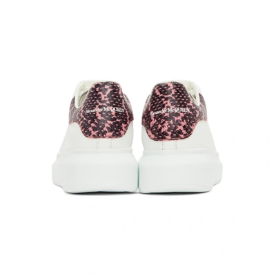 Shop Alexander Mcqueen White & Pink Snake Oversized Sneakers In 9558 Pink