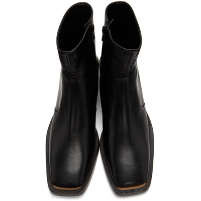 Shop Mm6 Maison Margiela Black Leather Ankle Boots In T8013 Black