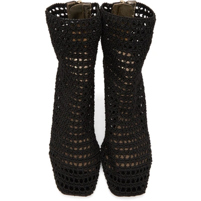 Shop Nicholas Kirkwood Black Alba Macramé Ankle Boots In Bng Bk/gry