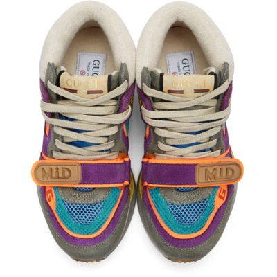 Shop Gucci Purple & Blue Ultrapace Mid-top Sneakers In 1563 Grey