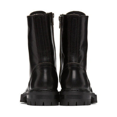 Shop Ann Demeulemeester Black Buckle Lace-up Boots In 099 Black