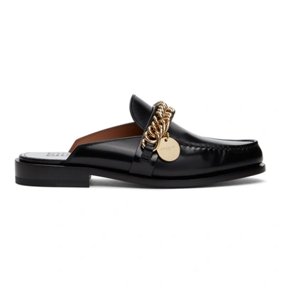 Shop Givenchy Black Chain Slip-on Loafers In 001 Black