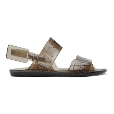 Shop Off-white Grey Jelly Sandals