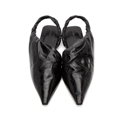 Shop Bottega Veneta Black Nappa Slingback Ballerina Flats In 1000 Black