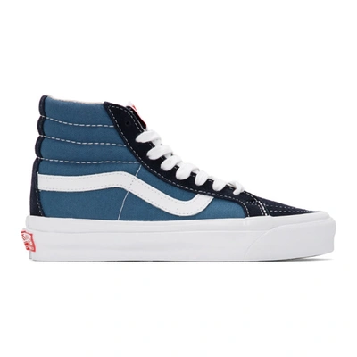 Shop Vans Blue & Navy Og Sk8-hi Lx Sneakers