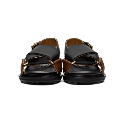Marni Black & Brown Criss-cross Fussbett Sandals | ModeSens