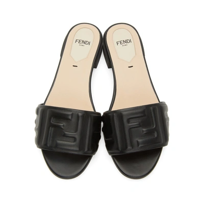 Shop Fendi Black Leather 'forever ' Sandals In F0qa1 Black