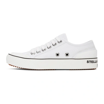 Shop Stella Mccartney White Canvas Sneakers In 9001 White