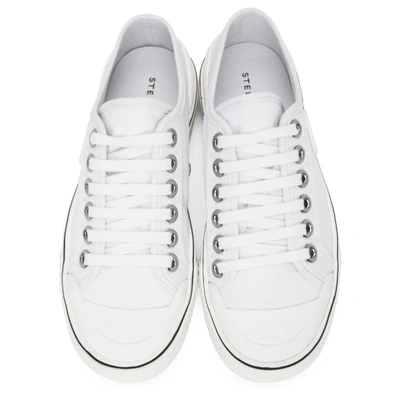 Shop Stella Mccartney White Canvas Sneakers In 9001 White