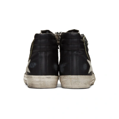 Shop Golden Goose Black Sequin Slide Sneakers