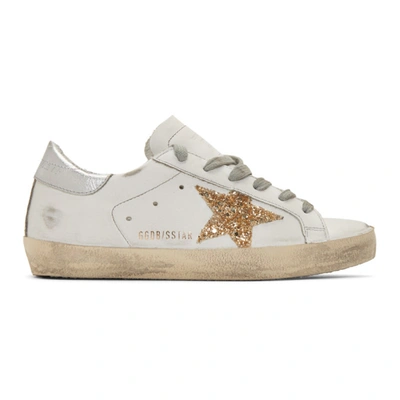 Shop Golden Goose Ssense Exclusive White Glitter Superstar Sneakers