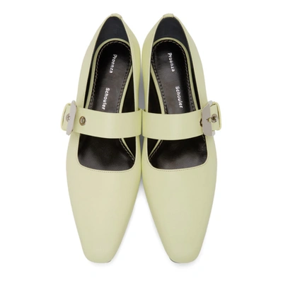 Shop Proenza Schouler Yellow Mary Jane Slip-on Loafers In Lemon