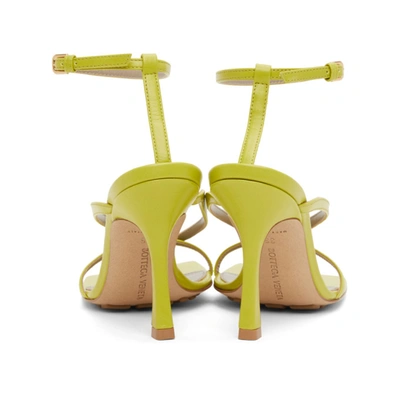 Shop Bottega Veneta Green Strappy Stretch Heeled Sandals In 7275 Kiwi