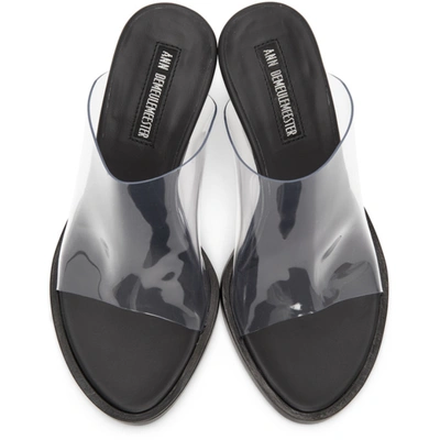 Shop Ann Demeulemeester Black And Transparent Pvc Heeled Sandals In 000 Transpa