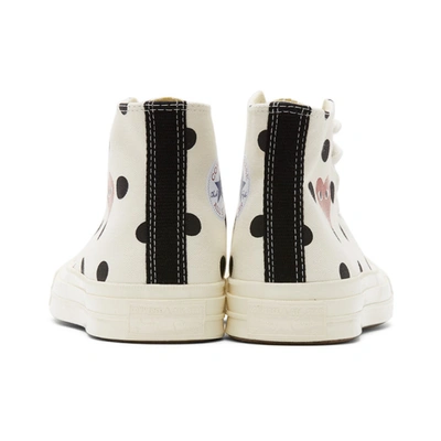 Shop Comme Des Garçons Play White Converse Edition Polka Dot Heart Chuck 70 High Sneakers