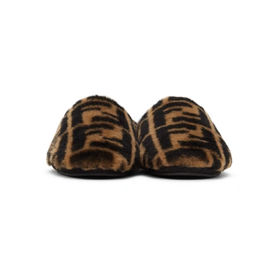Shop Fendi Brown Shearling 'forever ' Loafers In F0r7r Fur