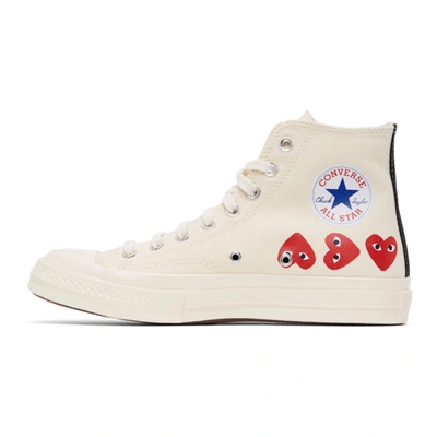 Shop Comme Des Garçons Play Off-white Converse Edition Multiple Hearts Chuck 70 High Sneakers