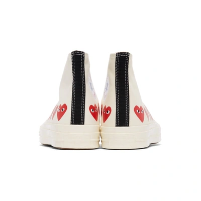 Shop Comme Des Garçons Play Off-white Converse Edition Multiple Hearts Chuck 70 High Sneakers