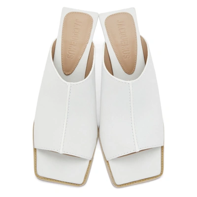 JACQUEMUS 白色 LES MULES CARINO 中跟穆勒鞋