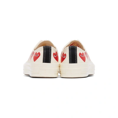 Shop Comme Des Garçons Play Off-white Converse Edition Multiple Hearts Chuck 70 Low Sneakers In 2 Off White