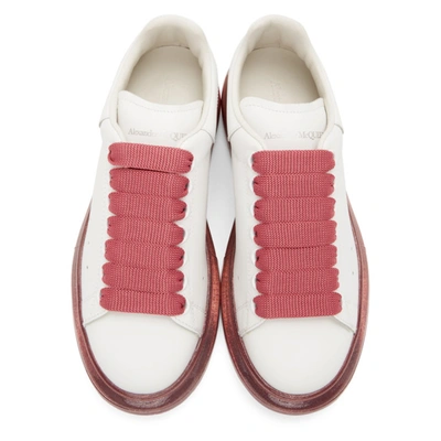 Shop Alexander Mcqueen White & Pink Glitter Oversized Sneakers In 9558 Pink