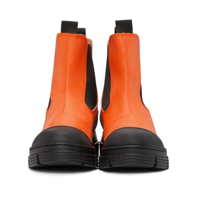 Shop Ganni Orange Recycled Rubber City Boots In 307 Flame