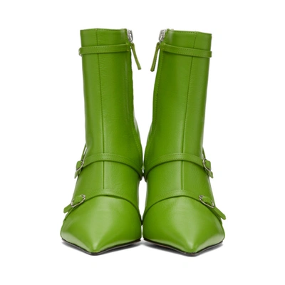 Shop Abra Green Belt Heeled Ankle Boots